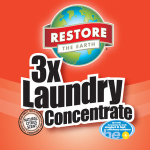3x Laundry Concentrate Label non-toxic, biodegradable, eco-friendly, natural household cleaner