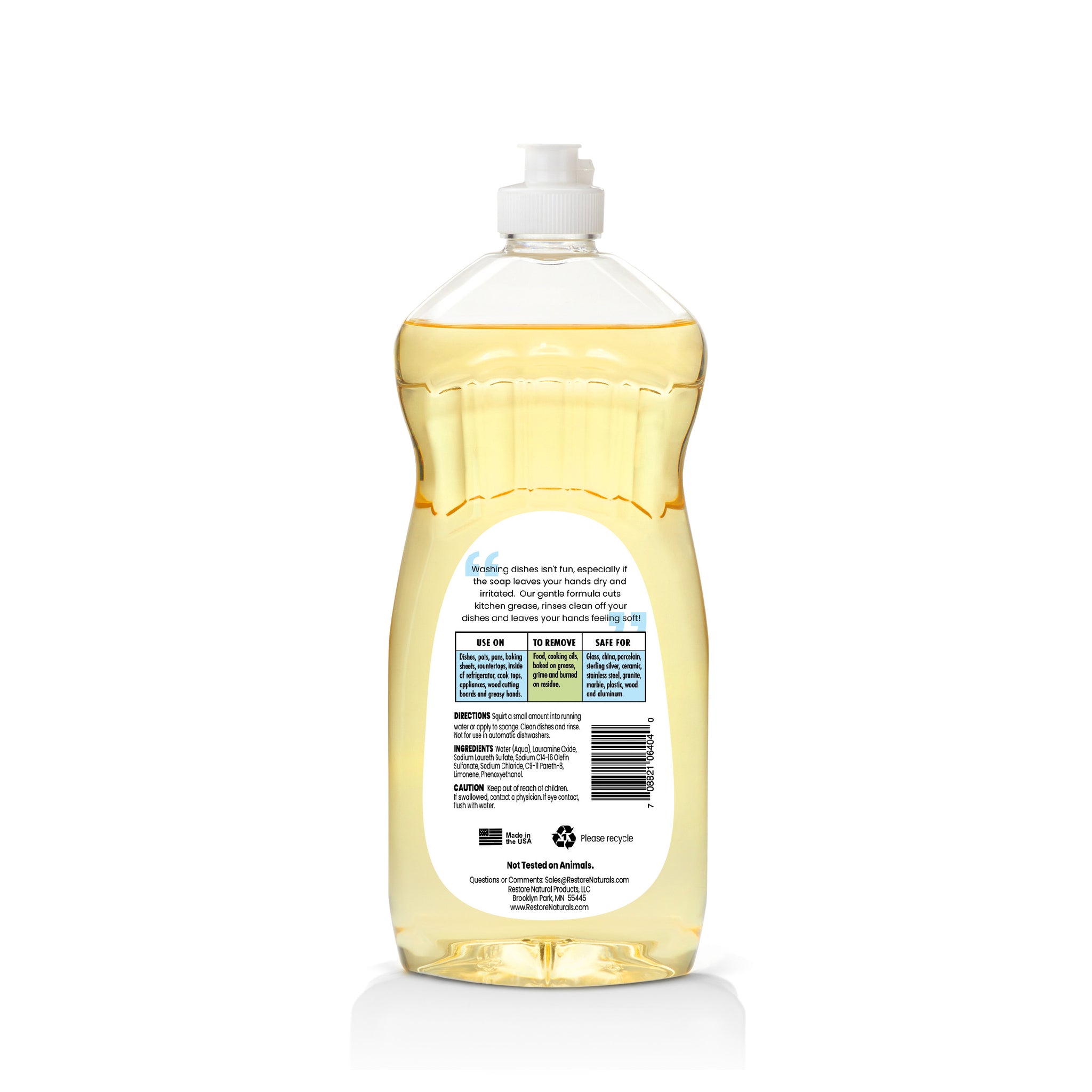 Dishwashing Liquid ~ Greener formula is biodegradable and free